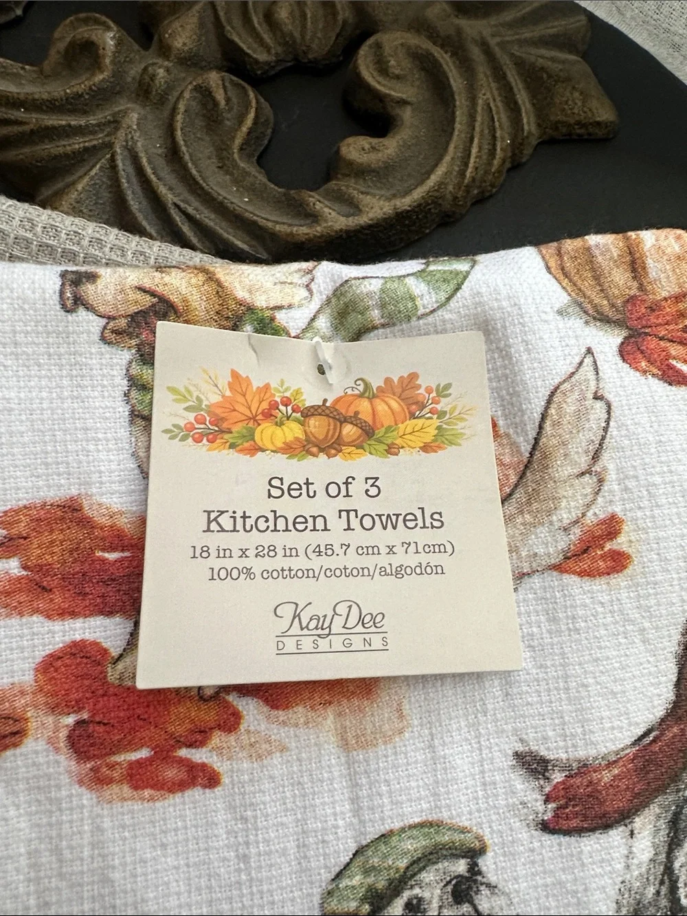 Fall doggie set of 3 kitchen towels